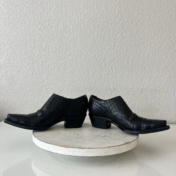 Rod Patrick Womens Pull on Shoes 5C Brown Caiman Exotic Western Boots Loafers - Picture 7 of 11